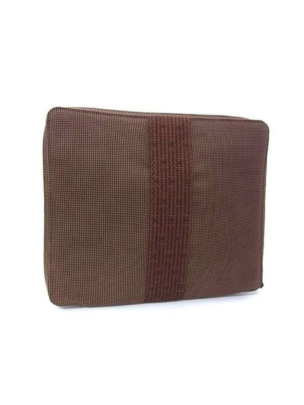 Hermes Clutch Her Line Multi Case Brown Canvas Zip Around